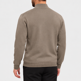 HALF ZIP KNIT | TAUPE