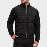 KNIT SLEEVE PUFFER JACKET | BLACK