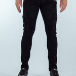Martyr Black Jeans - zwarte heren jeans, detail pijp