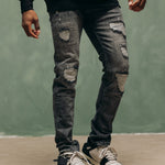 Force Deluxe Grey Jeans - grijze denim, achteraanzicht