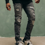 Force Deluxe Grey Jeans - grijze denim, achteraanzicht