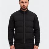 KNIT SLEEVE PUFFER JACKET | BLACK
