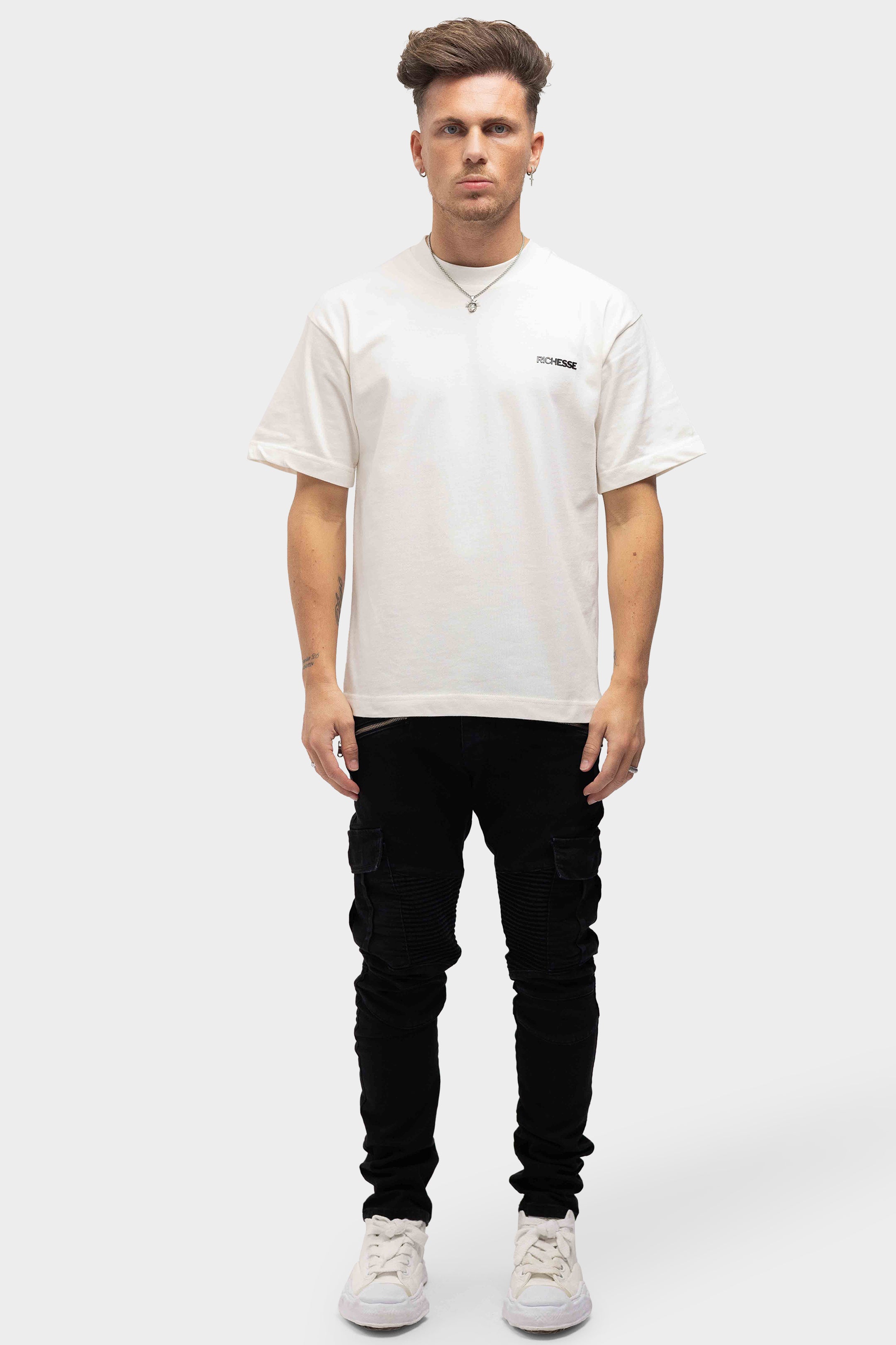 Martyr Black Jeans - zwarte heren jeans, stofdetail