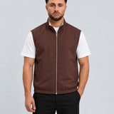 Core Bodywarmer Burgundy Beige - voorkant studio
