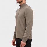 HALF ZIP KNIT | TAUPE