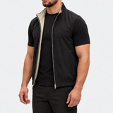 DELUXE DUBBELZIJDIGE BODYWARMER | BLACK & SAND