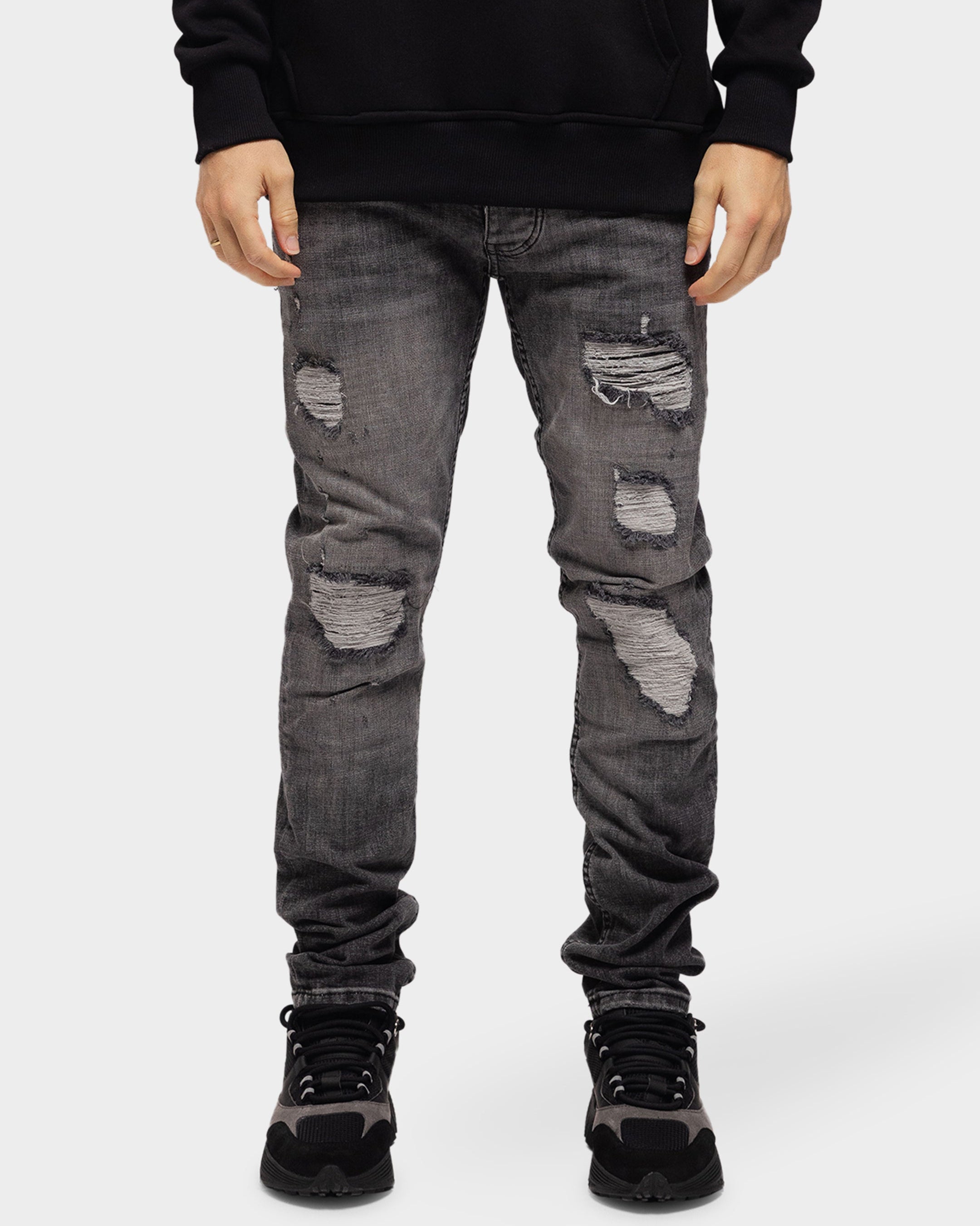Force Deluxe Grey Jeans - grijze heren jeans van Richesse