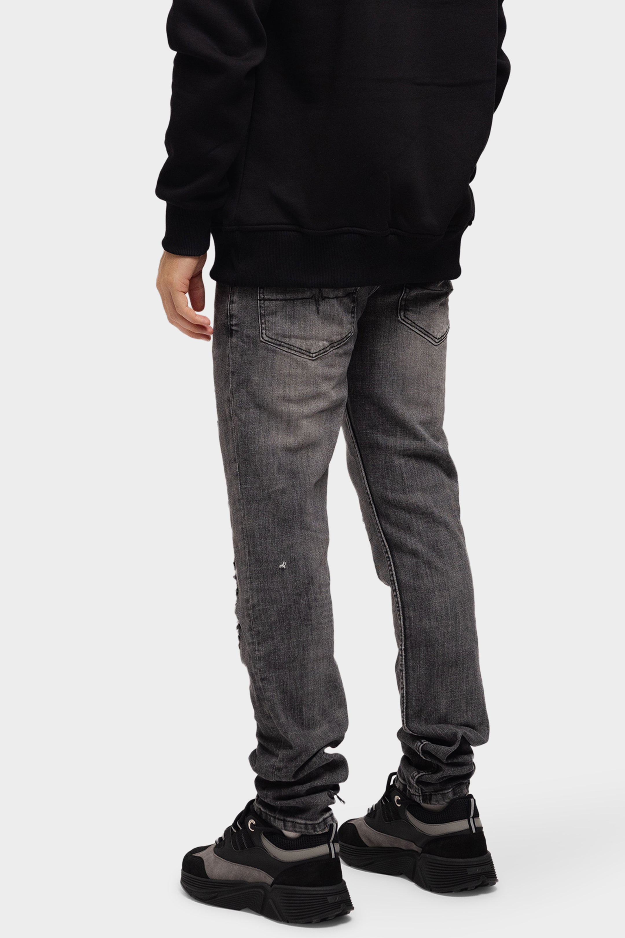 Force Deluxe Grey Jeans - grijze denim, detail taille