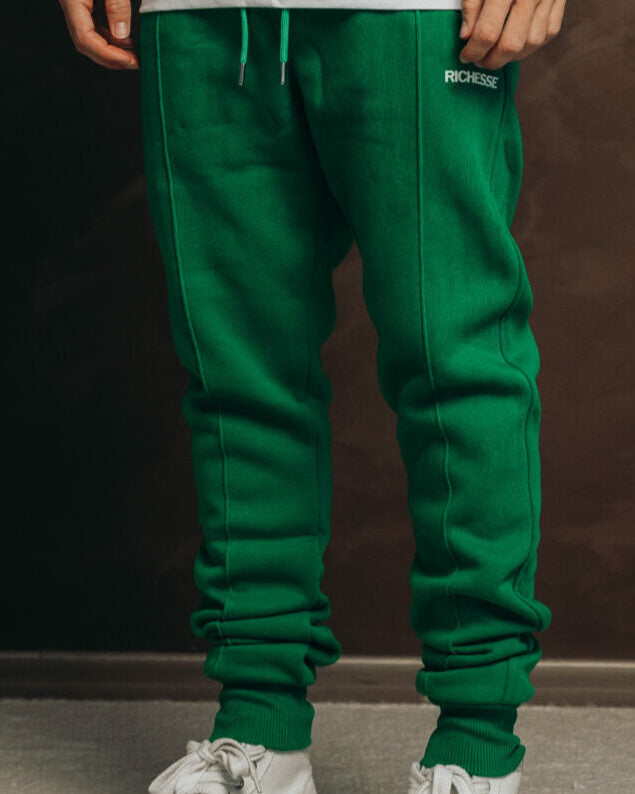 Jogger Groen - groene heren joggingbroek van Richesse