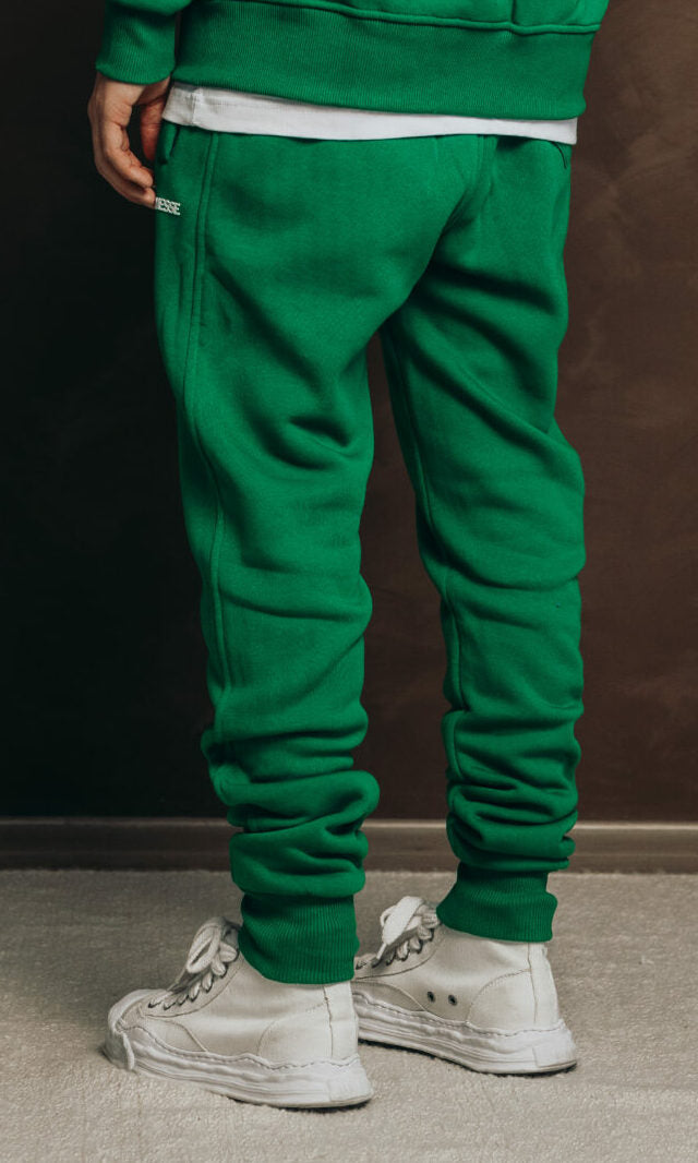 Jogger Groen - groene joggingbroek heren, zijaanzicht