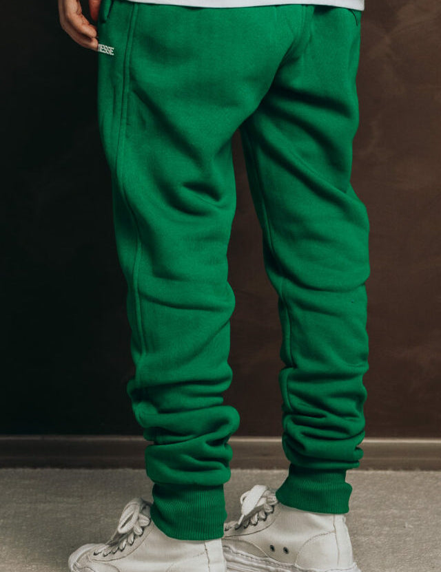 Jogger Groen - groene joggingbroek heren, zijaanzicht