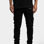Martyr Black Jeans - zwarte denim heren, detail taille