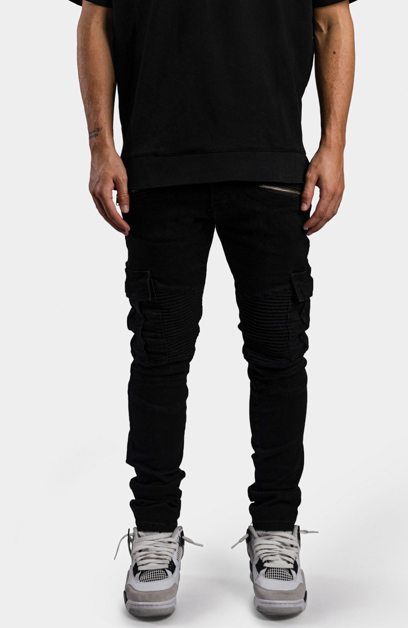 Martyr Black Jeans - zwarte denim heren, detail taille