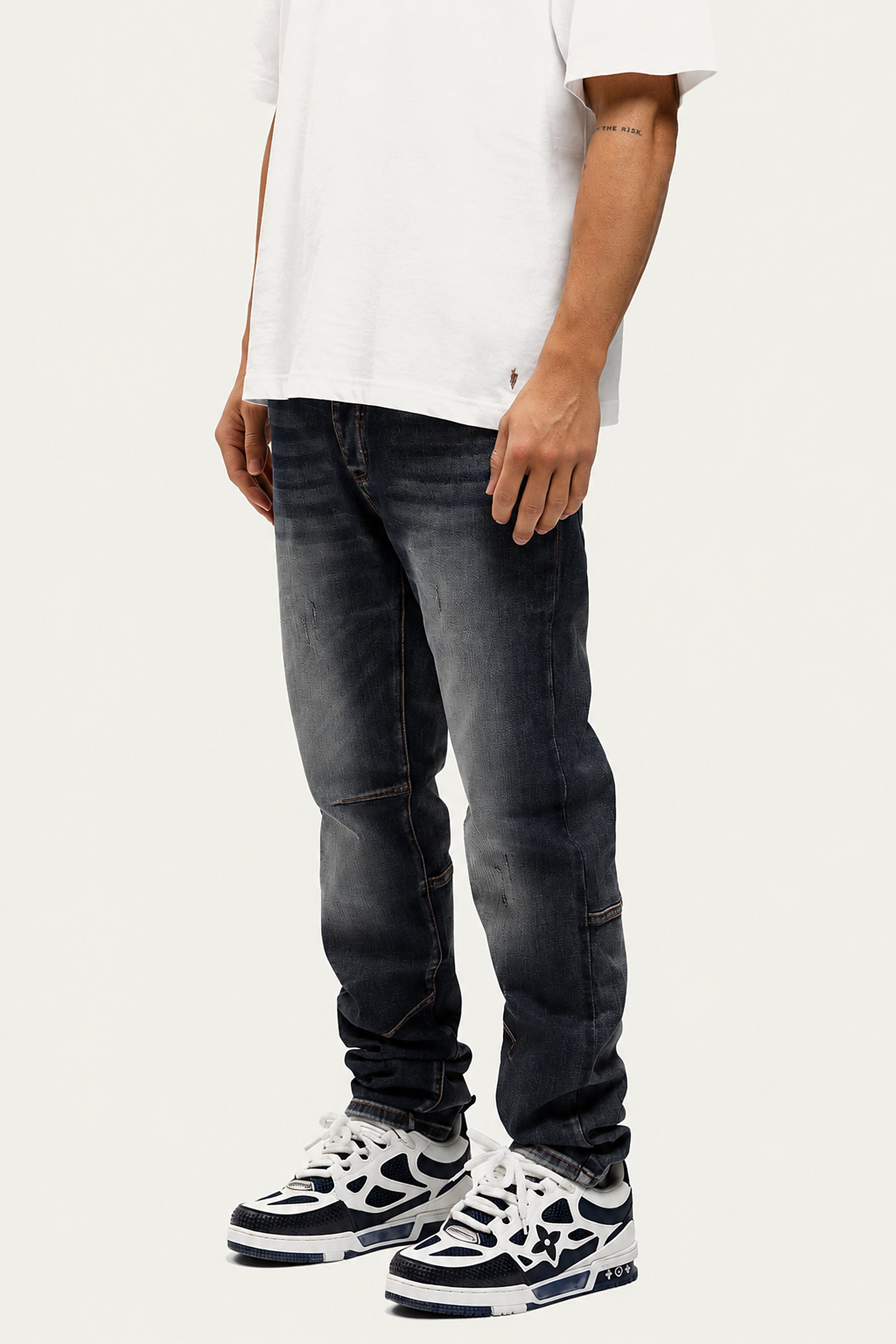 Bullet Dark Blue Baggy Jeans zijkant