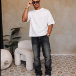 Bullet Dark Blue Baggy Jeans met wit RK Blank shirt