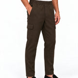 CARGO PANTS BROWN - studio zijkant