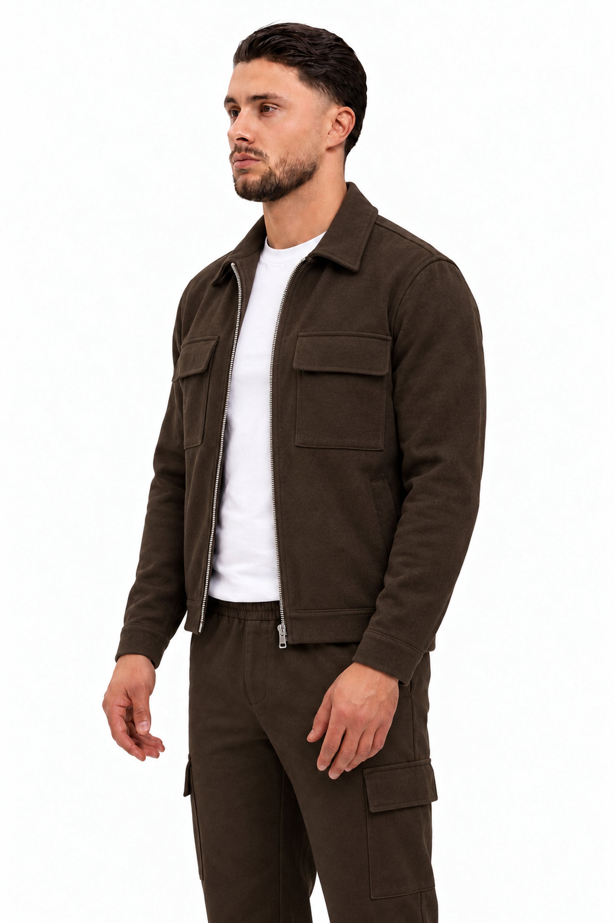 CARGO VEST BROWN - studio zijkant
