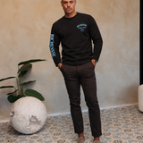 CLOTHING CLUB LONGSLEEVE BLACK | LIGHT BLUE — lifestylefoto