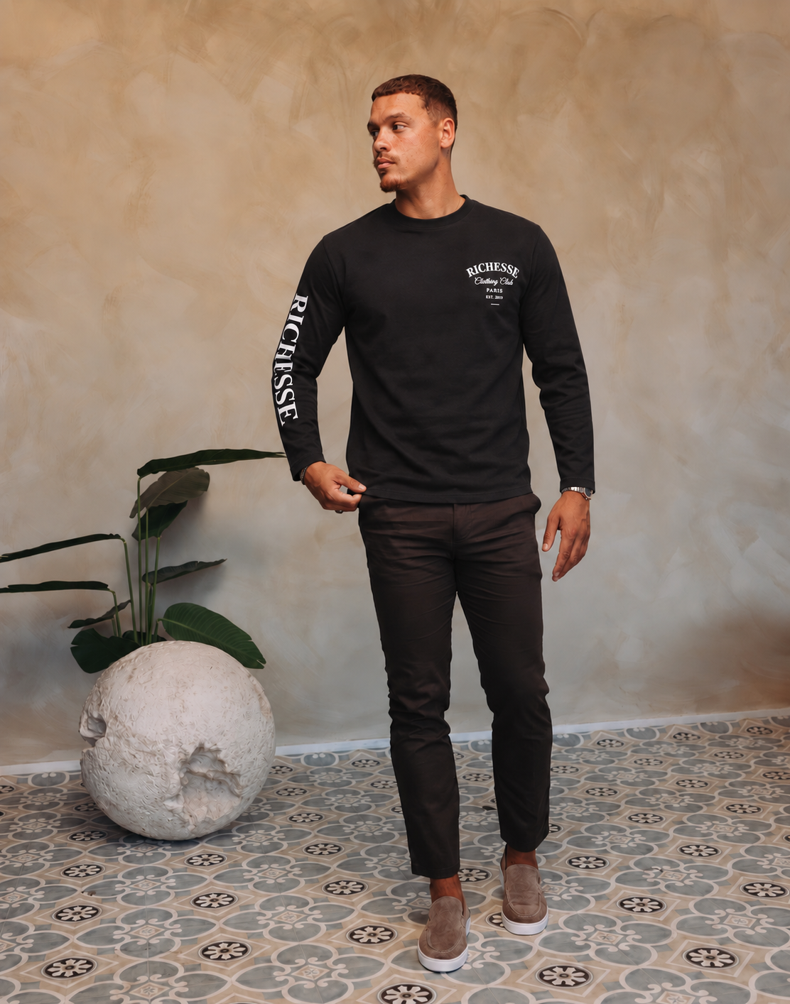 CLOTHING CLUB LONGSLEEVE BLACK | WHITE — lifestylefoto