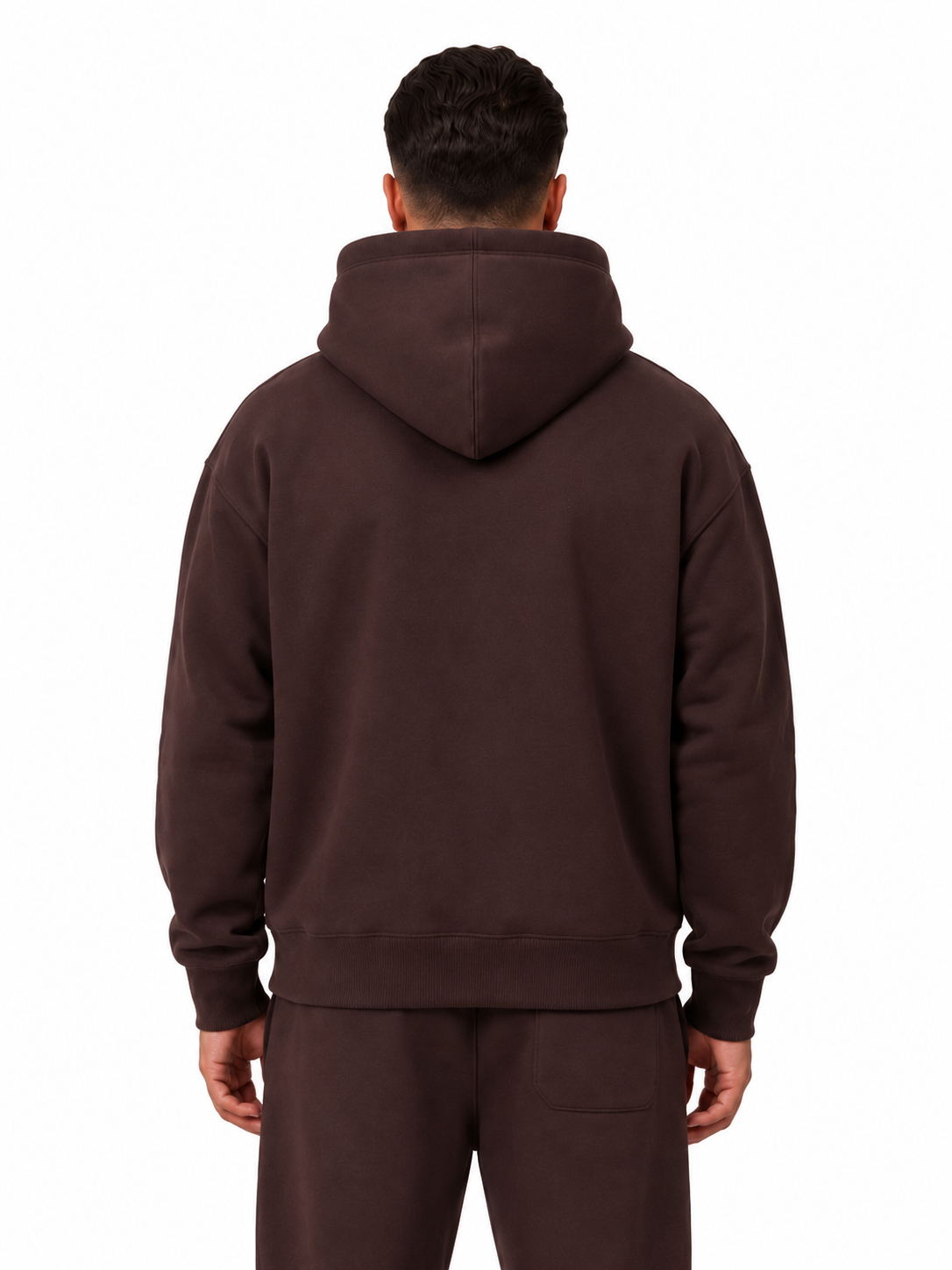 Essential Hoodie Brown, achteraanzicht