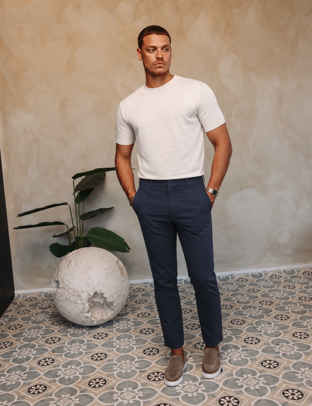 ESSENTIAL PANTS NAVY BLUE — lifestylefoto