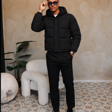 ESSENTIAL PUFFER JACKET | BLACK — lifestylefoto