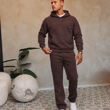 ESSENTIAL HOODIE SET | BROWN — lifestylefoto