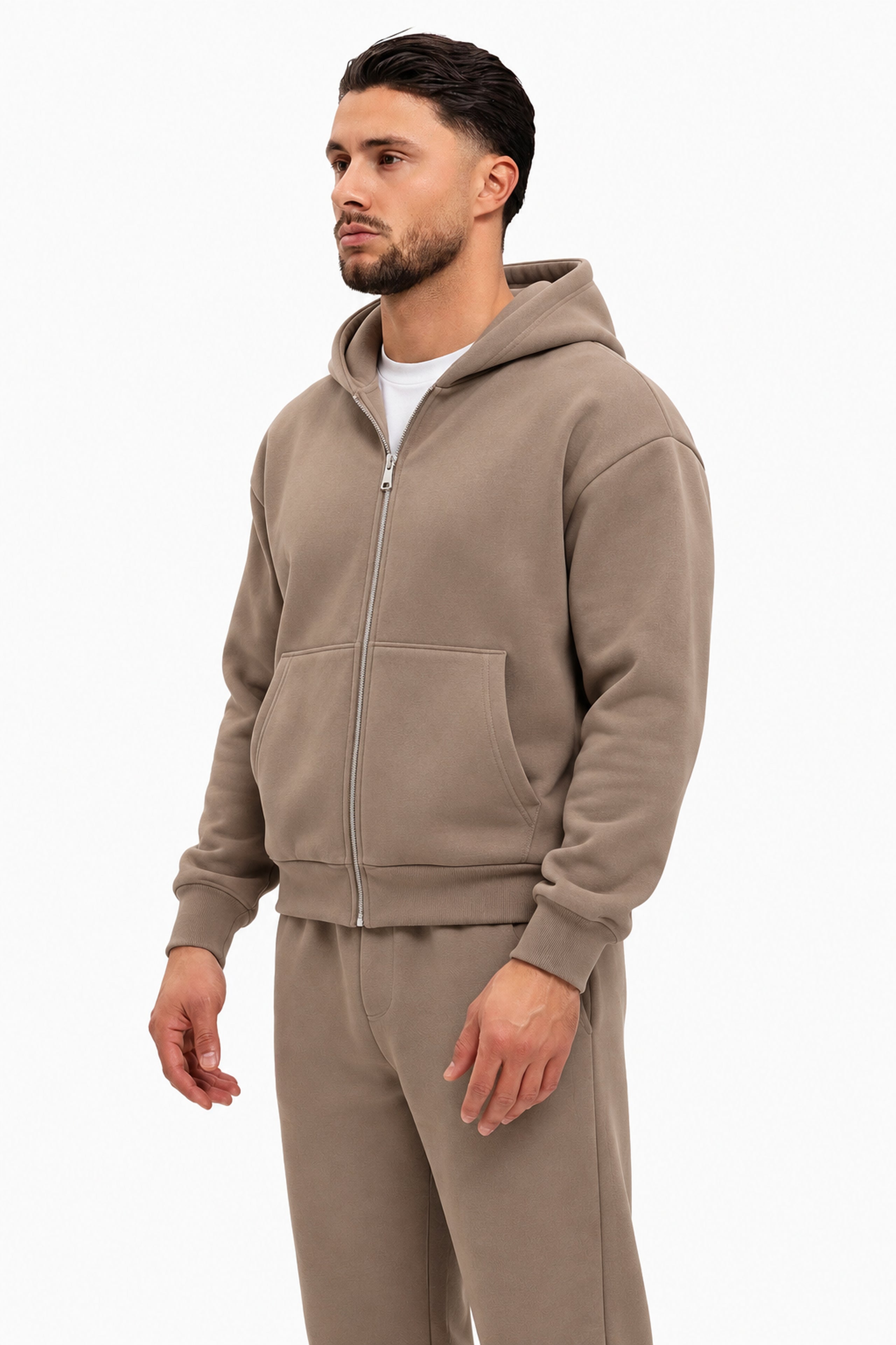 Essential Vest Taupe, zijaanzicht