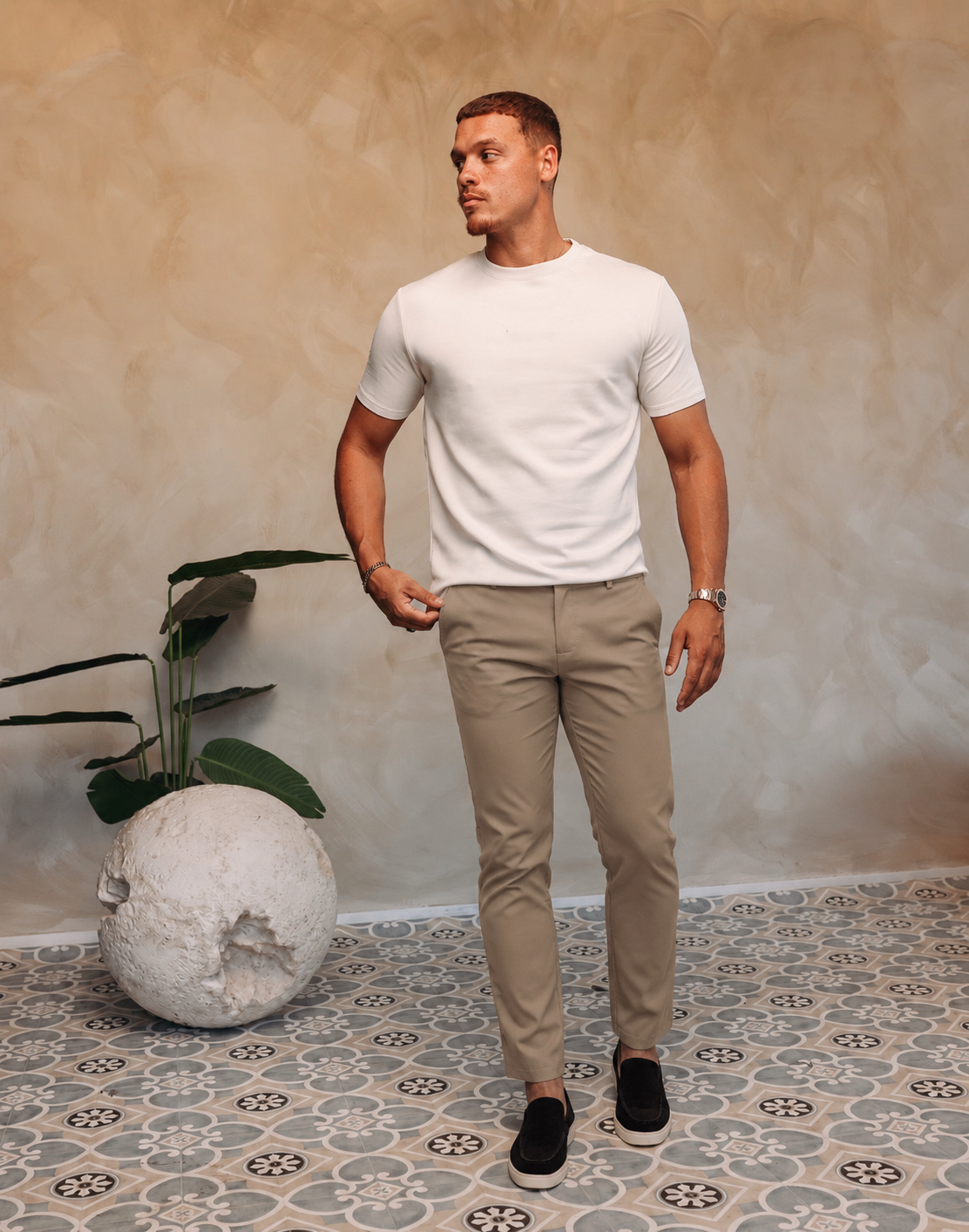ESSENTIALS SMARTS PANTS CAMEL — lifestylefoto