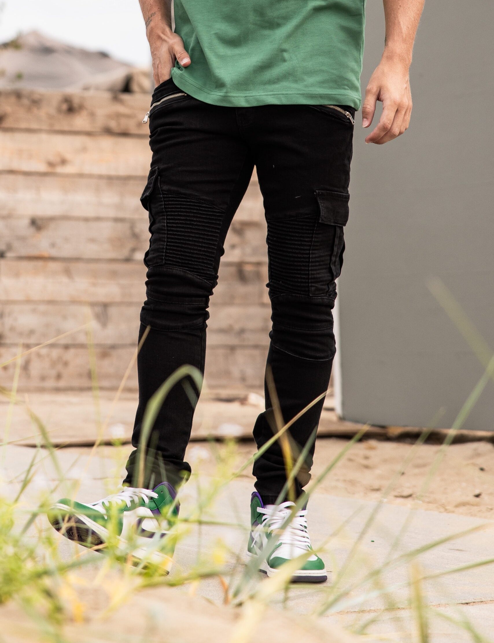 Martyr Black Jeans - zwarte heren jeans, achteraanzicht