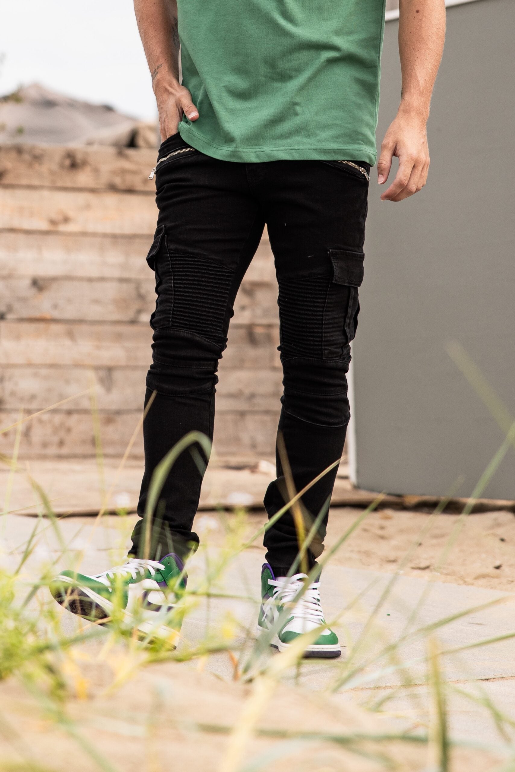 Martyr Black Jeans - zwarte heren jeans, achteraanzicht