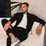 KNITTED ZIPPER VEST BLACK — lifestylefoto
