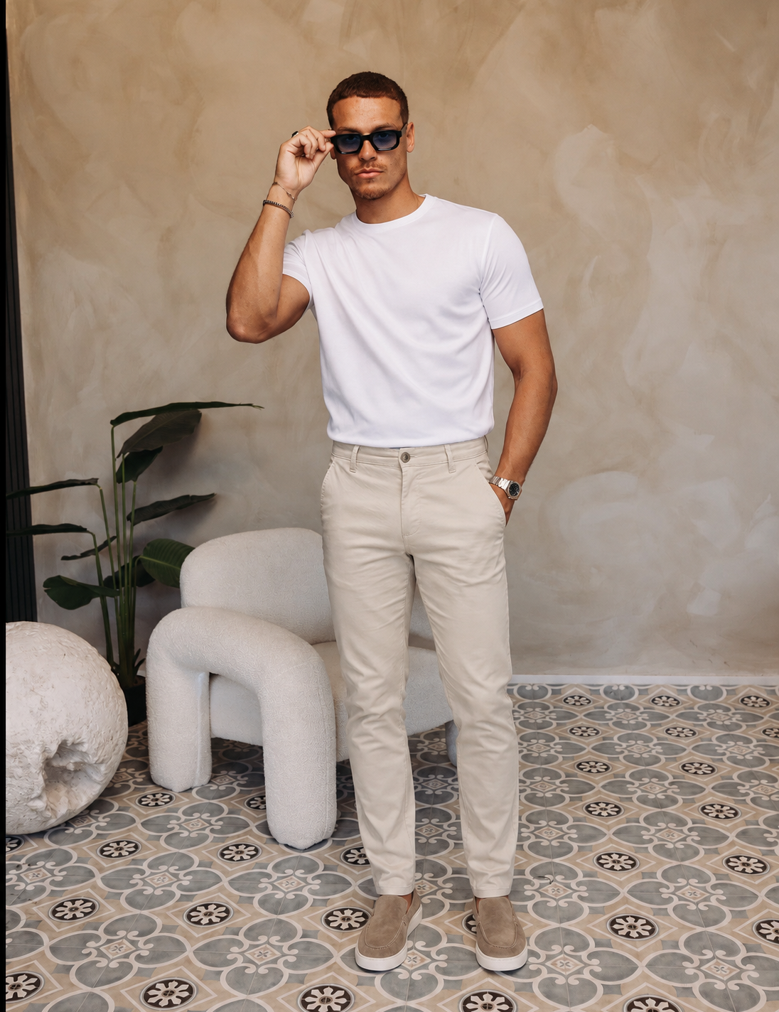 ESSENTIAL MARBELLA BEIGE PANTS — lifestylefoto
