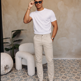 ESSENTIAL MARBELLA BEIGE PANTS — lifestylefoto