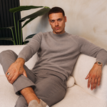 MOCK NECK KNIT | TAUPE — lifestylefoto