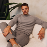 MOCK NECK KNIT | TAUPE — lifestylefoto