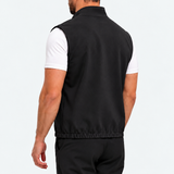 MONZA bodywarmer zwart – achterkant, complete set met bijpassende pants (studio)