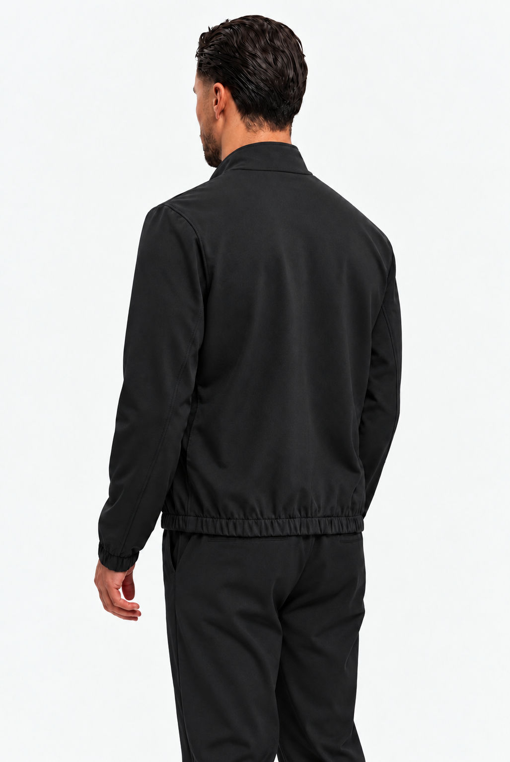 MONZA jacket zwart – achterkant, complete set met bijpassende pants (studio)