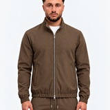 MONZA jacket bruin – voorkant, complete set met bijpassende pants (studio)