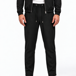 MONZA pants zwart – voorkant, complete set met bijpassende jacket (studio)