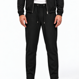 MONZA pants zwart – voorkant, complete set met bijpassende jacket (studio)
