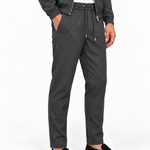 MONZA pants grijs – schuin van voren, complete set met bijpassende jacket (studio)