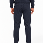 MONZA pants marineblauw – achterkant, complete set met bijpassende jacket (studio)