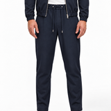 MONZA pants marineblauw – voorkant, complete set met bijpassende jacket (studio)