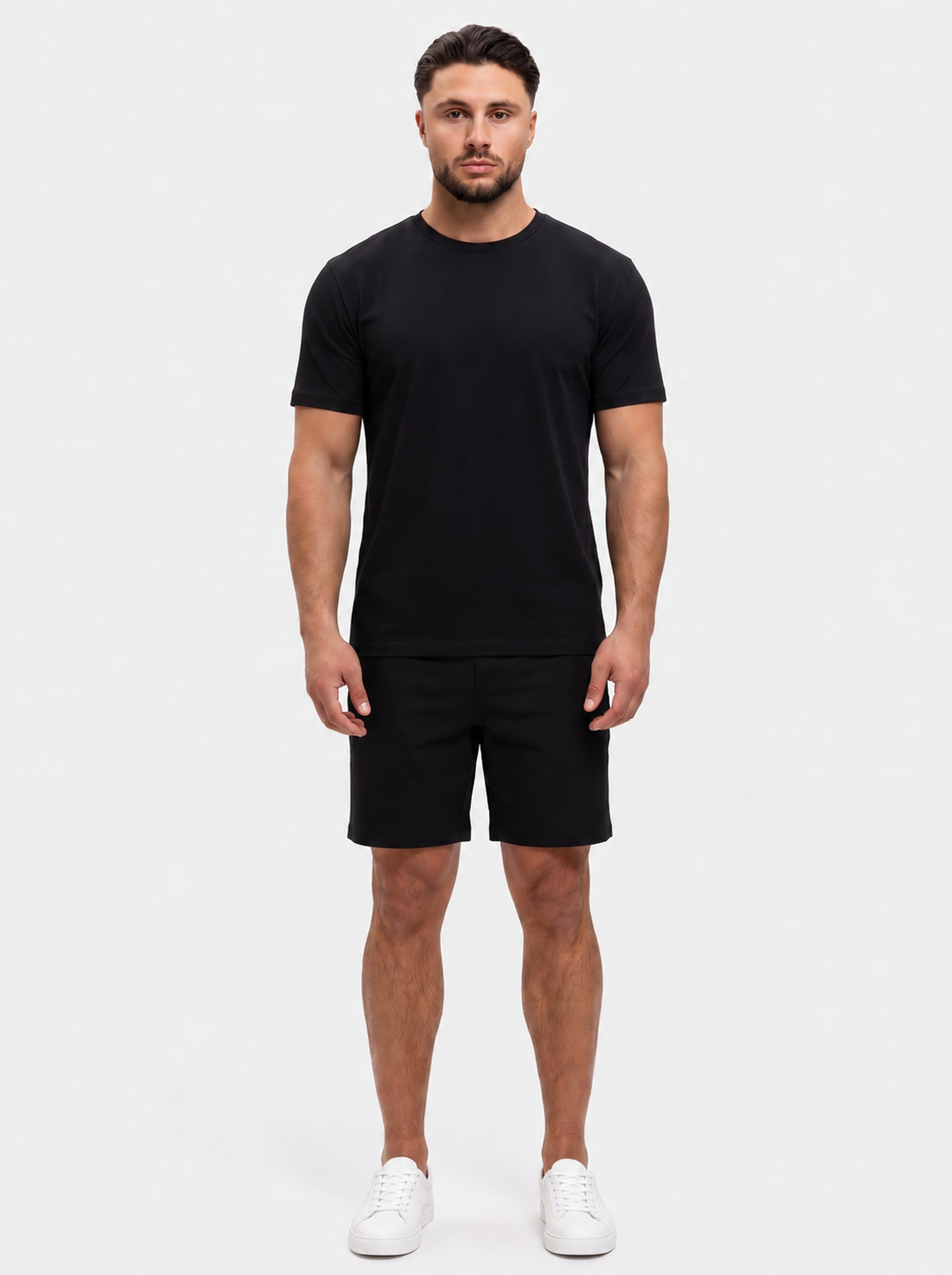 PORTO SET | BLACK - volledige outfit met witte sneakers