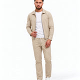 TECH SUIT | BEIGE - volledige outfit met witte sneakers