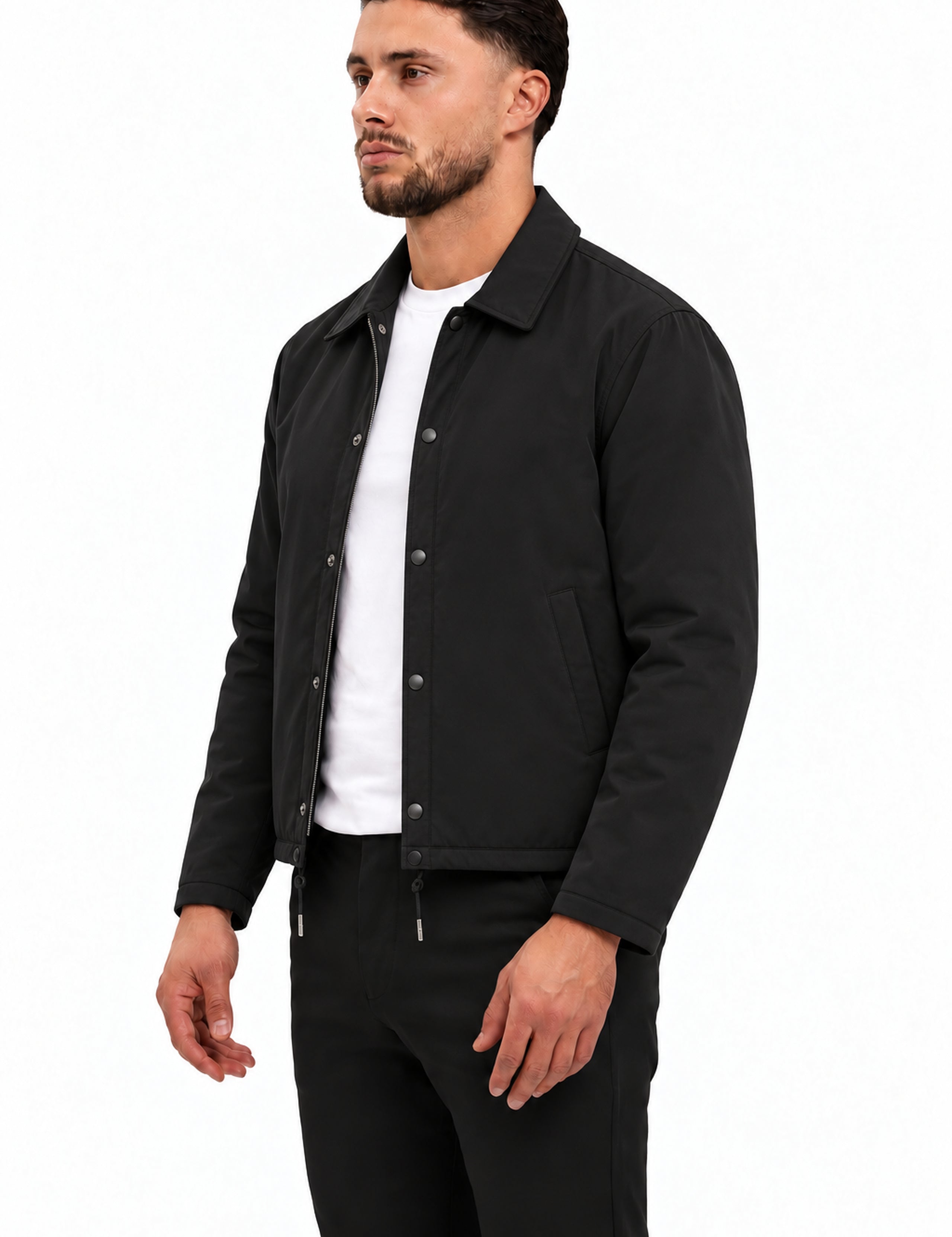 TORINO DOWN JACKET BLACK - studio zijkant