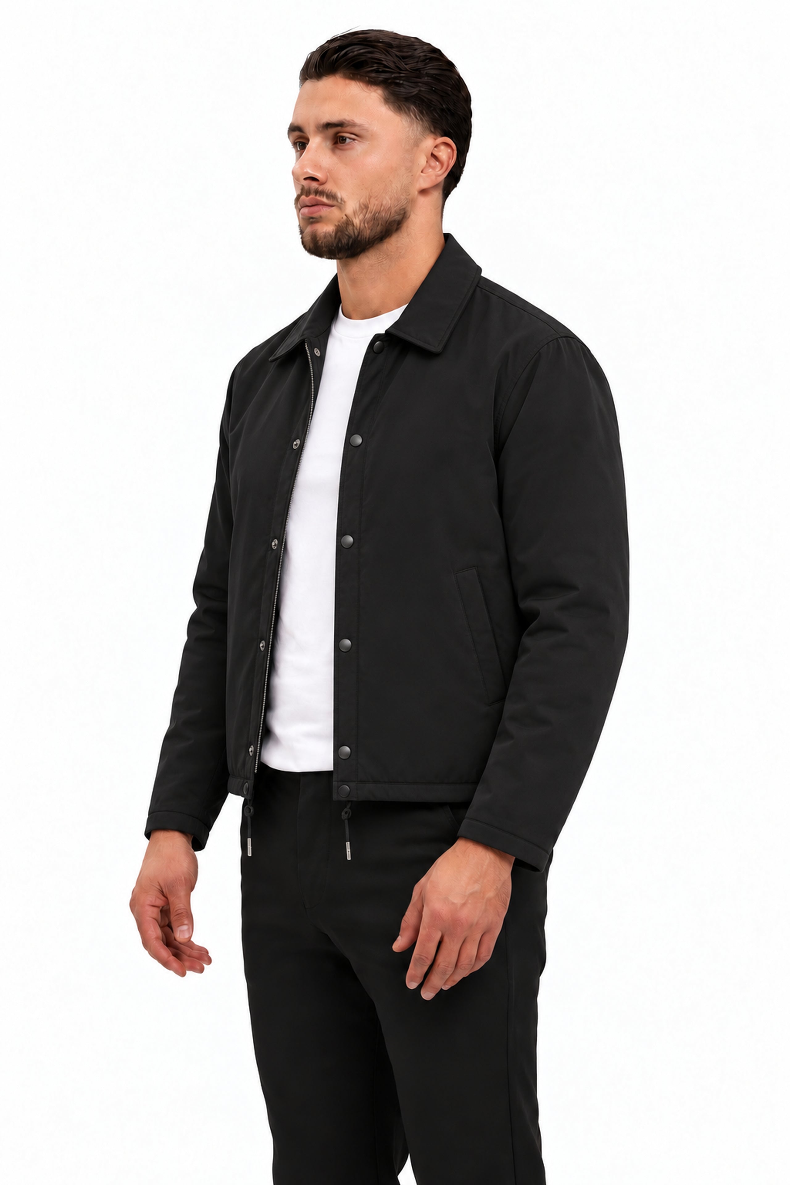 TORINO DOWN JACKET BLACK - studio zijkant