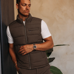 TORINO DOWN BODYWARMER | BROWN — lifestylefoto